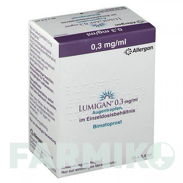 ЛУМІГАН (LUMIGAN) 0,3 мг/мл краплі 30x0,4 мл - Біматопрост ABBVIE