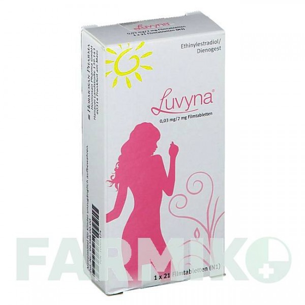 ЛУВИНА (LUVYNA) 0,03 мг/2 мг таблетки 1x21 шт - Диеногест, Этинилэстрадиол HORMOSAN PHARMA