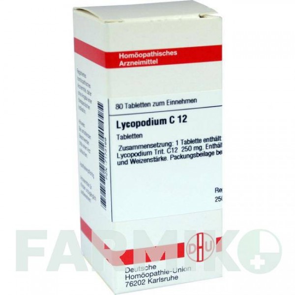 ЛИКОПОДИУМ (LYCOPODIUM) C 12 таблетки 80 шт - Гомеопатия DHU