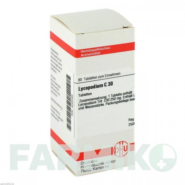 ЛИКОПОДИУМ (LYCOPODIUM) C 30 таблетки 80 шт - Гомеопатия DHU