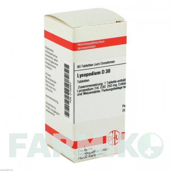 ЛИКОПОДИУМ (LYCOPODIUM) D 30 таблетки 80 шт - Гомеопатия DHU