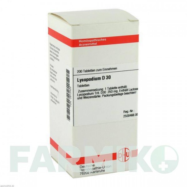 ЛИКОПОДИУМ (LYCOPODIUM) D 30 таблетки 200 шт - Гомеопатия DHU