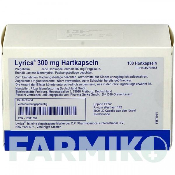 ЛІРИКА (LYRICA) 300 мг капсули 100 шт - Прегабалін PHARMA GERKE