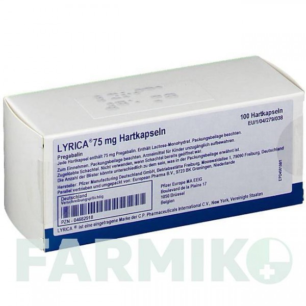 ЛИРИКА (LYRICA) 75 мг капсулы 100 шт - Прегабалин EUROPEAN PHARMA