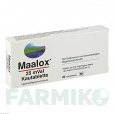 МААЛОКС (MAALOX) 25 таблетки 20 шт - Оксид алюминия, Магния гидроксид KOHLPHARMA