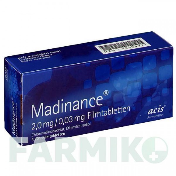 МАДІНАНС (MADINANCE) 2,0 мг/0,03 мг таблетки 3x21 шт - Хлормадинон, Етинілестрадіол ACIS