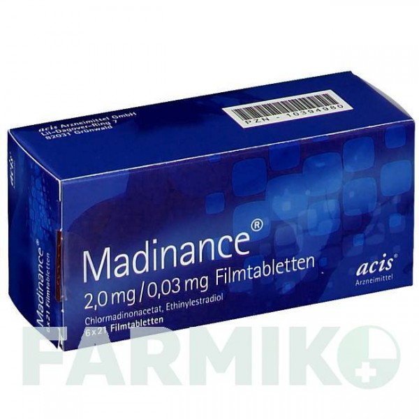 МАДІНАНС (MADINANCE) 2,0 мг/0,03 мг таблетки 6x21 шт - Хлормадинон, Етинілестрадіол ACIS