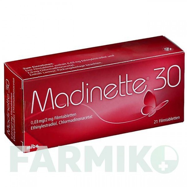 МАДІНЕТТ (MADINETTE) 30 таблетки 21 шт - Хлормадинон, Етинілестрадіол MIBE
