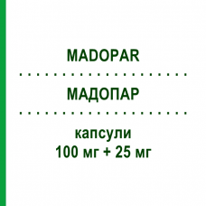 МАДОПАР (MADOPAR) 100 мг + 25 мг капсулы 30 шт - Леводопа, Ингибитор декарбоксилазы ROCHE