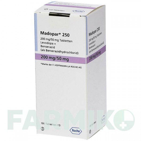 МАДОПАР (MADOPAR) 250 таблетки 100 шт - Леводопа, Бенсеразид EMRA-MED