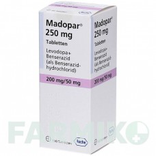 МАДОПАР (MADOPAR) 250 мг таблетки 100 шт - Леводопа, Бенсеразид ORIFARM