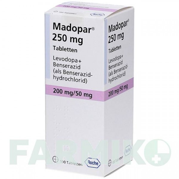 МАДОПАР (MADOPAR) 250 мг таблетки 100 шт - Леводопа, Бенсеразид ORIFARM