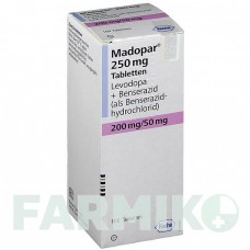 МАДОПАР (MADOPAR) 250 таблетки 100 шт - Леводопа, Бенсеразид ROCHE