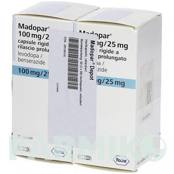 МАДОПАР (MADOPAR) капсули 30 шт - Леводопа, Бенсеразид PHARMA GERKE