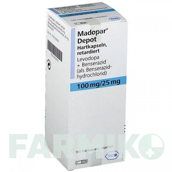 МАДОПАР (MADOPAR) капсулы 100 шт - Леводопа, Бенсеразид ROCHE