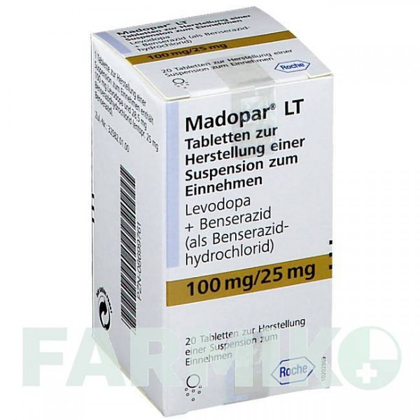 МАДОПАР (MADOPAR) таблетки 20 шт - Леводопа, Бенсеразид ROCHE