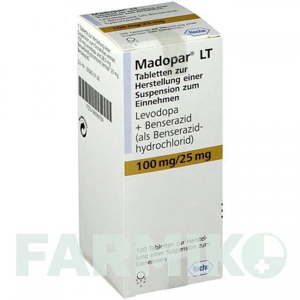 МАДОПАР (MADOPAR) таблетки 100 шт - Леводопа, Бенсеразид ROCHE