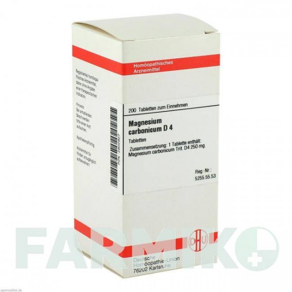МАГНЕЗИУМ КАРБОНИКУМ (MAGNESIUM CARBONICUM) D 4 таблетки 200 шт - Гомеопатия DHU