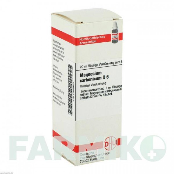 МАГНЕЗИУМ КАРБОНИКУМ (MAGNESIUM CARBONICUM) D 6 раствор 20 мл - Гомеопатия DHU