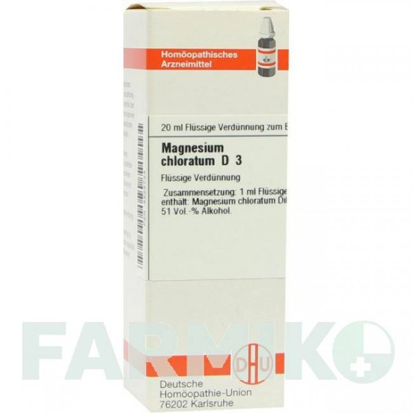 МАГНЕЗИУМ ХЛОРАТУМ (MAGNESIUM CHLORATUM) D 3 раствор 20 мл - Гомеопатия DHU