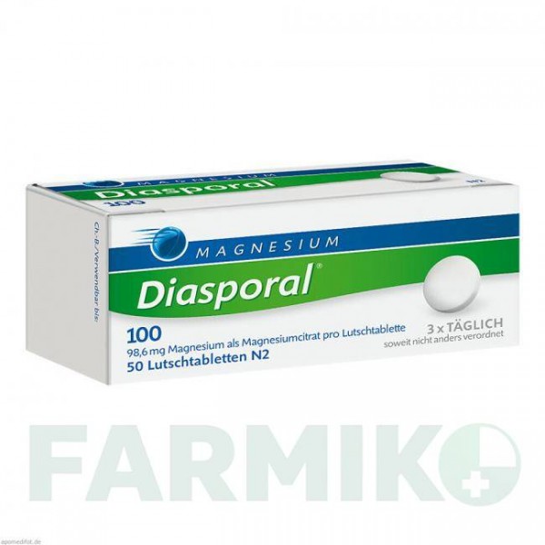 МАГНЕЗИУМ ДИАСПОРАЛ (MAGNESIUM DIASPORAL) 100 таблетки 50 шт - Магния цитрат PROTINA PHARMAZEUTISCHE