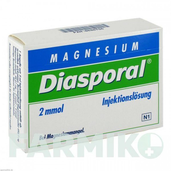 МАГНЕЗІУМ ДІАСПОРАЛ (MAGNESIUM DIASPORAL) 2 ммоль ампули 5x5 мл - Магнію сульфат PROTINA PHARMAZEUTISCHE
