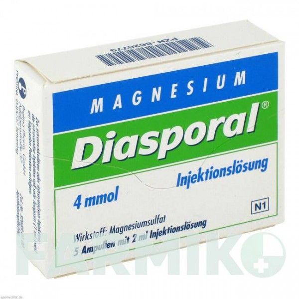 МАГНЕЗІУМ ДІАСПОРАЛ (MAGNESIUM DIASPORAL) 4 ммоль ампули 5x2 мл - Магнію сульфат PROTINA PHARMAZEUTISCHE