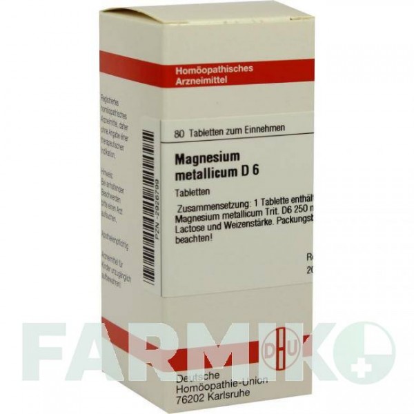 МАГНЕЗИУМ МЕТАЛЛИКУМ (MAGNESIUM METALLICUM) D 6 таблетки 80 шт - Гомеопатия DHU