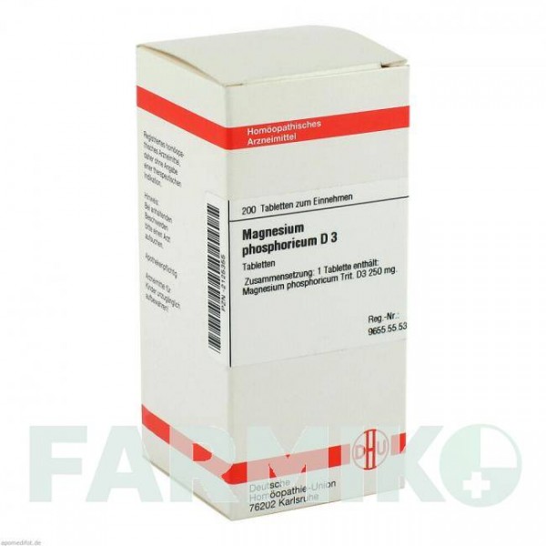 МАГНЕЗИУМ ФОСФОРИКУМ (MAGNESIUM PHOSPHORICUM) D 3 таблетки 200 шт - Гомеопатия DHU