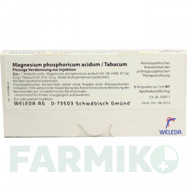 МАГНЕЗІУМ ФОСФОРИКУМ (MAGNESIUM PHOSPHORICUM) ампули 8x1 мл - Гомеопатія WELEDA
