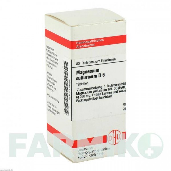 МАГНЕЗИУМ СУЛЬФУРИКУМ (MAGNESIUM SULFURICUM) D 6 таблетки 80 шт - Гомеопатия DHU