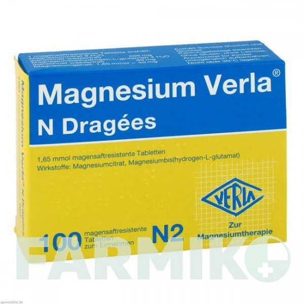 МАГНЕЗИУМ ВЕРЛА (MAGNESIUM VERLA) таблетки 100 шт - Магния соли VERLA-PHARM