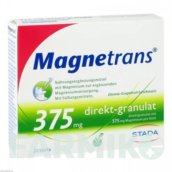 МАГНЕТРАНС (MAGNETRANS) 375 мг гранули 20 шт - Магнію оксид STADA