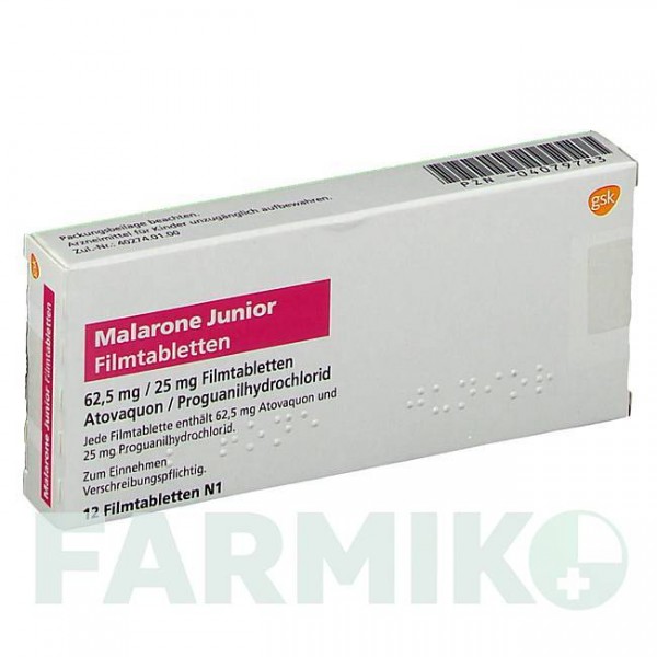 МАЛАРОН (MALARONE) таблетки 12 шт - Прогуанил, Атоваквон GLAXOSMITHKLINE
