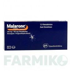 МАЛАРОН (MALARONE) таблетки 12 шт - Прогуанил, Атоваквон GLAXOSMITHKLINE