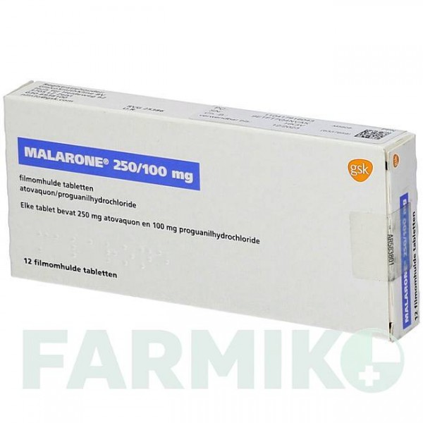 МАЛАРОН (MALARONE) таблетки 12 шт - Прогуанил, Атоваквон KOHLPHARMA