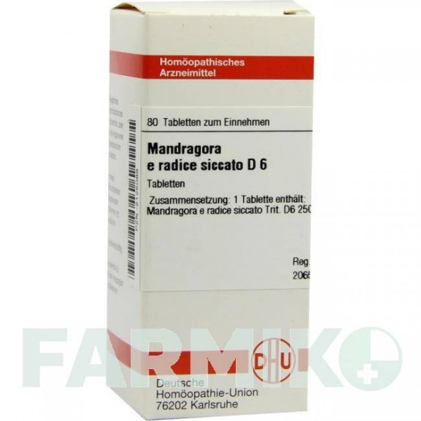 МАНДРАГОРА (MANDRAGORA) D 6 таблетки 80 шт - Гомеопатия DHU