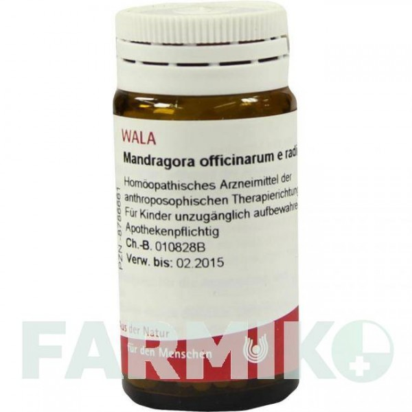 МАНДРАГОРА ОФФИЦИНАРИУМ (MANDRAGORA OFFICINARIUM) D 6 глобули 20 г - Гомеопатия WALA HEILMITTEL