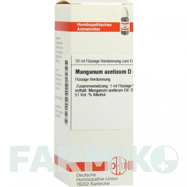 МАНГАНУМ АЦЕТИКУМ (MANGANUM ACETICUM) D 6 раствор 20 мл - Гомеопатия DHU