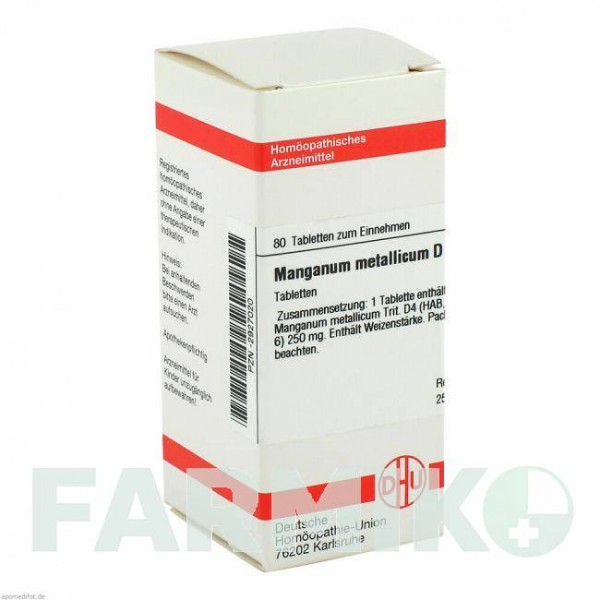 МАНГАНУМ МЕТАЛЛИКУМ (MANGANUM METALLICUM) D 4 таблетки 80 шт - Гомеопатия DHU