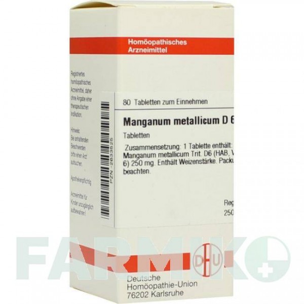 МАНГАНУМ МЕТАЛЛИКУМ (MANGANUM METALLICUM) D 6 таблетки 80 шт - Гомеопатия DHU