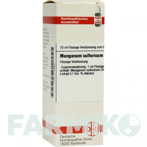 МАНГАНУМ СУЛЬФУРИКУМ (MANGANUM SULFURICUM) D 12 раствор 20 мл - Гомеопатия DHU