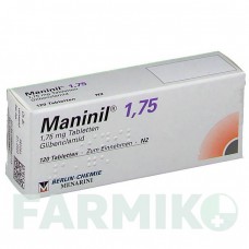 МАНІНІЛ (MANINIL) 1,75 таблетки 120 шт - Глібенкламід BERLIN-CHEMIE