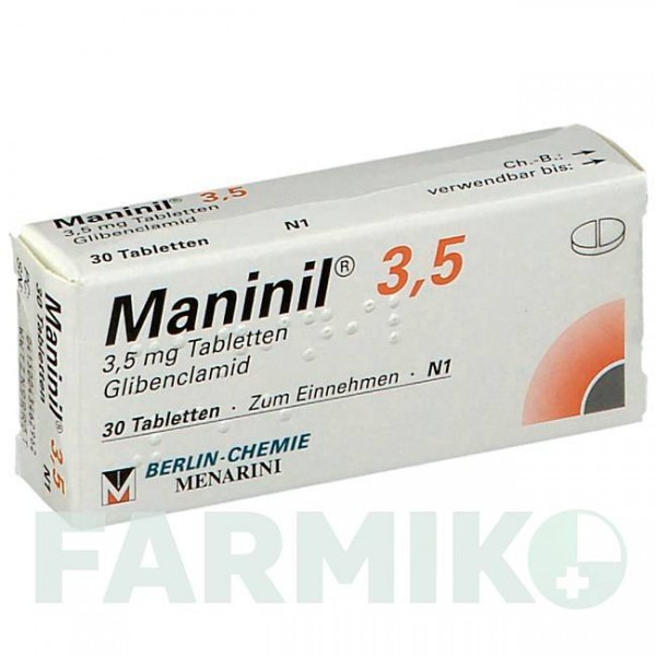 МАНІНІЛ (MANINIL) 3,5 таблетки 30 шт - Глібенкламід BERLIN-CHEMIE