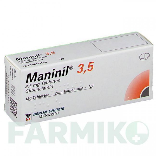 МАНІНІЛ (MANINIL) 3,5 таблетки 120 шт - Глібенкламід BERLIN-CHEMIE