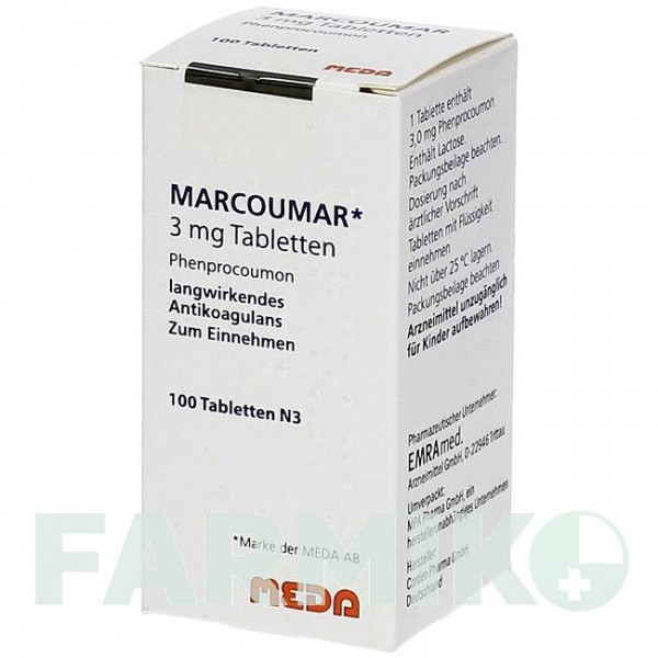 МАРКУМАР (MARCOUMAR) таблетки 100 шт - Фенпрокумон EMRA-MED