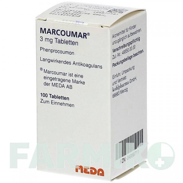 МАРКУМАР (MARCOUMAR) таблетки 100 шт - Фенпрокумон KOHLPHARMA