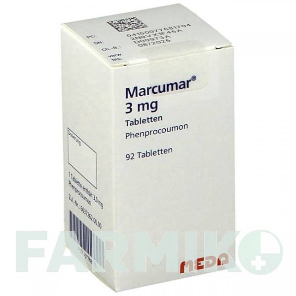МАРКУМАР (MARCUMAR) таблетки 92 шт - Фенпрокумон MEDA PHARMA