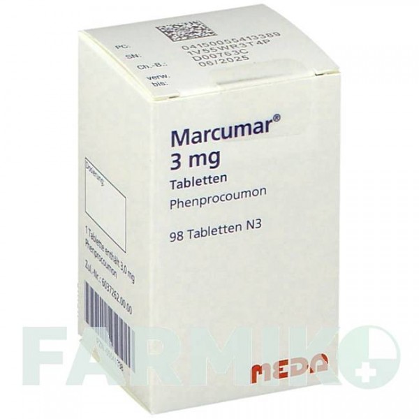 МАРКУМАР (MARCUMAR) таблетки 98 шт - Фенпрокумон MEDA PHARMA