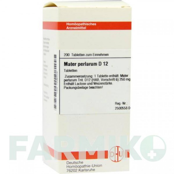 МАТЕР ПЕРЛАРУМ (MATER PERLARUM) D 12 таблетки 200 шт - Гомеопатия DHU